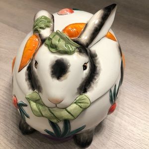 Fitz and Floyd Spotted Rabbit Jar